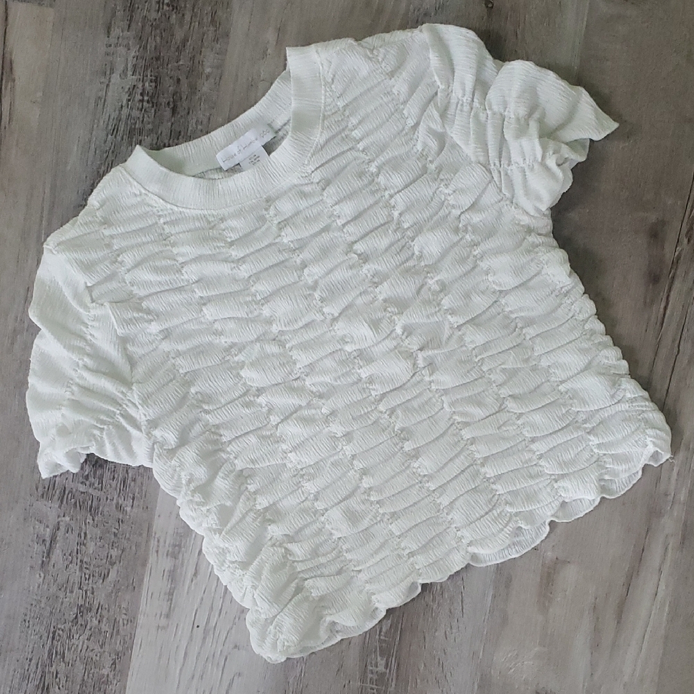 House of Harlow 1960 Ruched Crop Top Cream White Size M Boho Fairycore